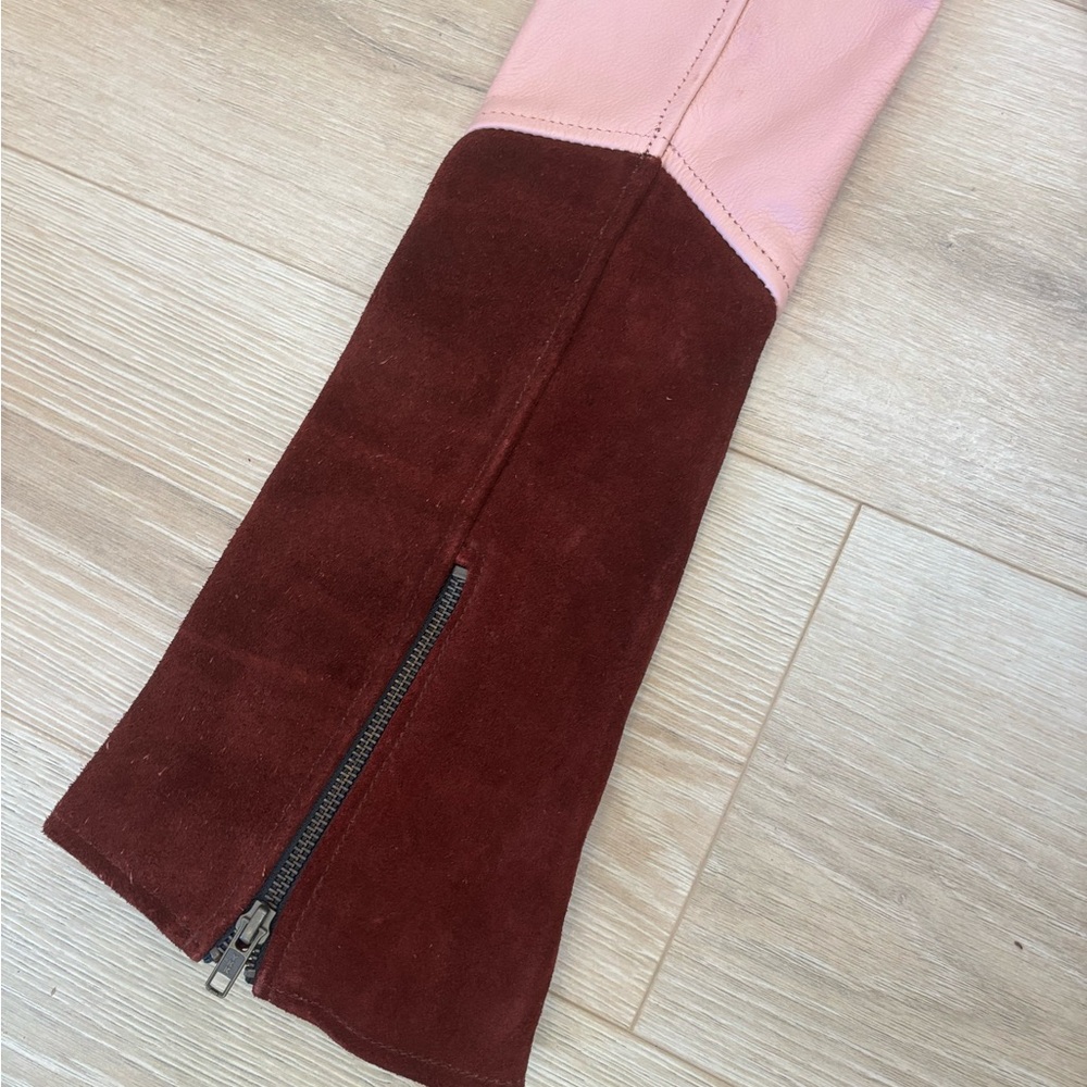 Understated Leather genuine suede leather moto jacket with bell sleeves - Picture 9 of 10